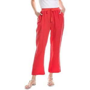 Michael Stars Womens Nolan Linen Pant, Red